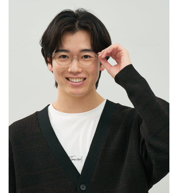  「ボストン型 メガネ | チタン TR素材 軽量 メタル 伊達・度付き 大人可愛い Zoff  レンズ交換券付」|メガネ|