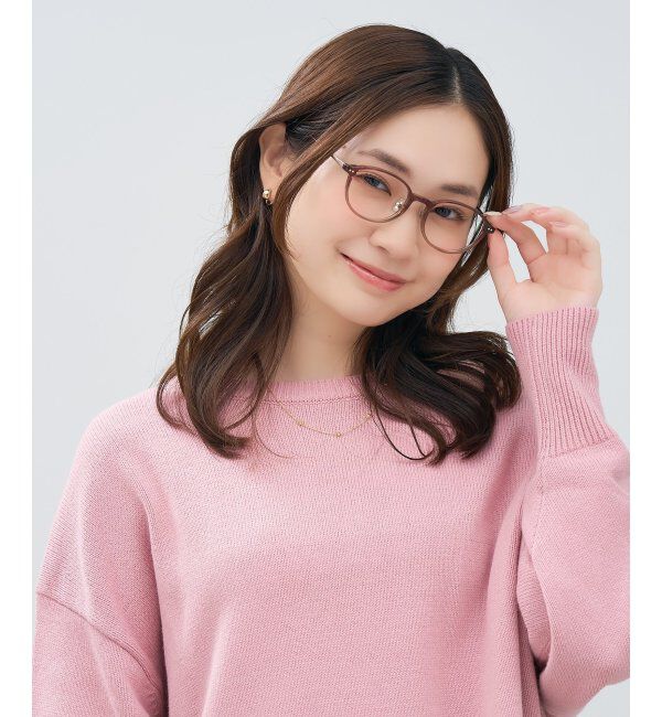  「ボストン型 メガネ | チタン TR素材 軽量 メタル 伊達・度付き 大人可愛い Zoff  レンズ交換券付」|メガネ|レッド