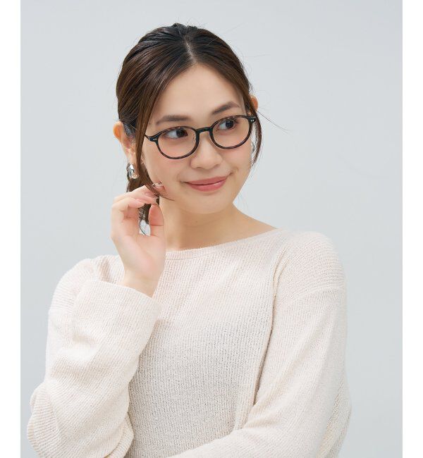  「ボストン型 メガネ | チタン TR素材 軽量 メタル 伊達・度付き 大人可愛い Zoff  レンズ交換券付」|メガネ|茶系デミ