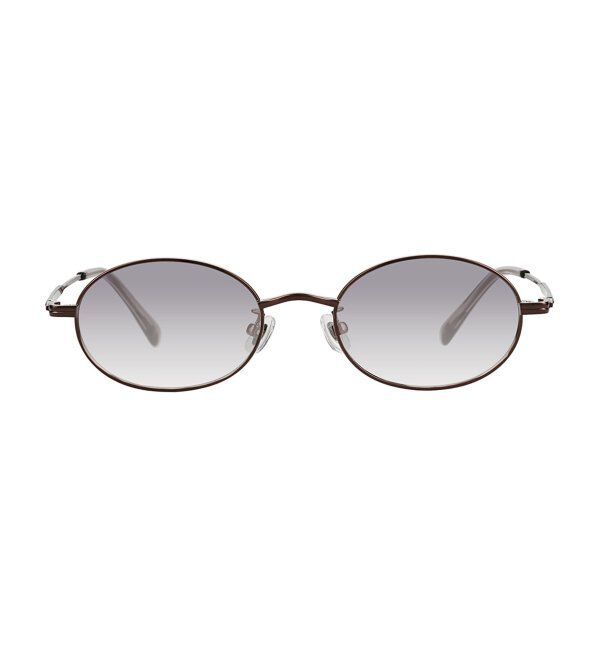  「SUNCUTGlasses/UV100%CUT オーバル型 サングラス [度無し専用] 横長 メタル 紫外線対策 UVカット」|サングラス|