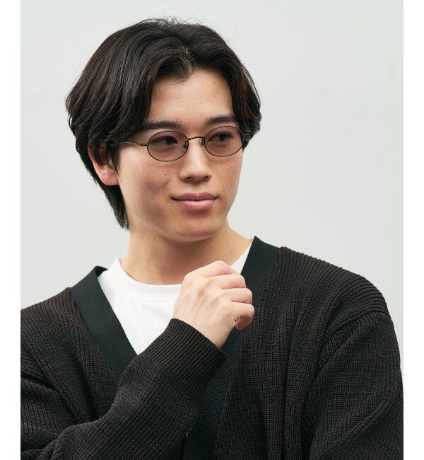  「SUNCUTGlasses/UV100%CUT オーバル型 サングラス [度無し専用] 横長 メタル 紫外線対策 UVカット」|サングラス|