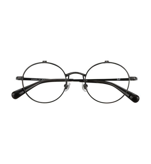  「丸型 跳ね上げ式メガネ（フリップアップ）眼鏡の上から 伊達めがね 度付き 度なし レンズ交換券付」|メガネ|