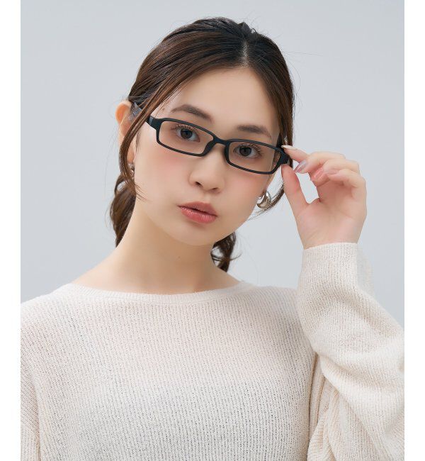  「スクエア型 メガネ | 横長 軽量 眼鏡 伊達めがね 度付き Zoff｜CLASSIC レンズ交換券付」|メガネ|ブラック系その他