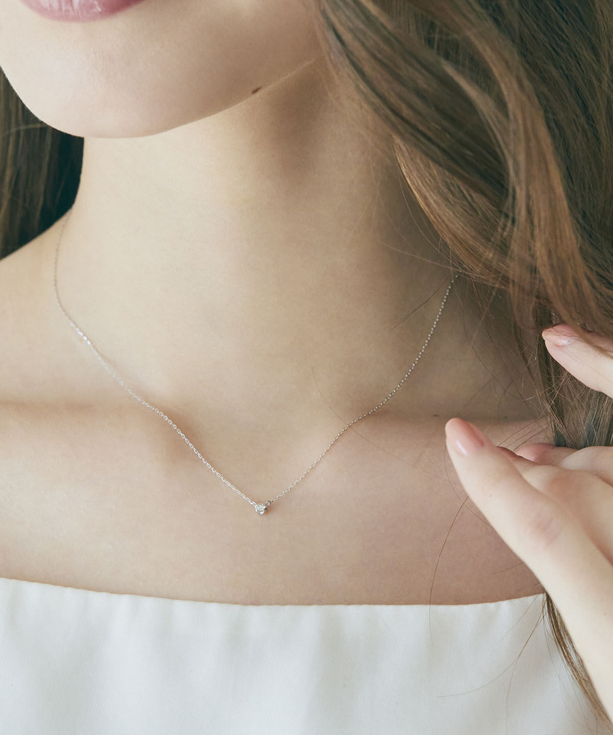 Samantha Tiara「K10 WG １石ダイヤモンド ネックレス」|ネックレス|