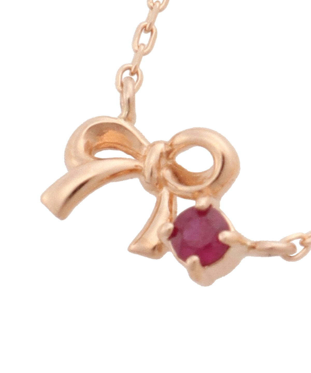 Samantha Tiara「K10 PG リボンモチーフネックレス≪7月 誕生石≫」|ネックレス|