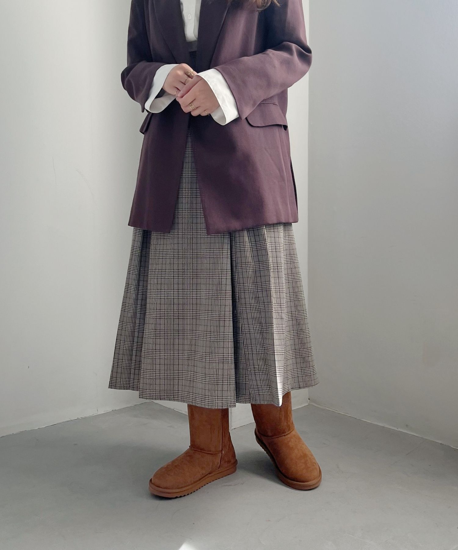 ORiental TRaffic「【累計2万足突破】  ミドル ムートン ブーツ /25401 折り返しても使える！ 防寒」|ショートブーツ|