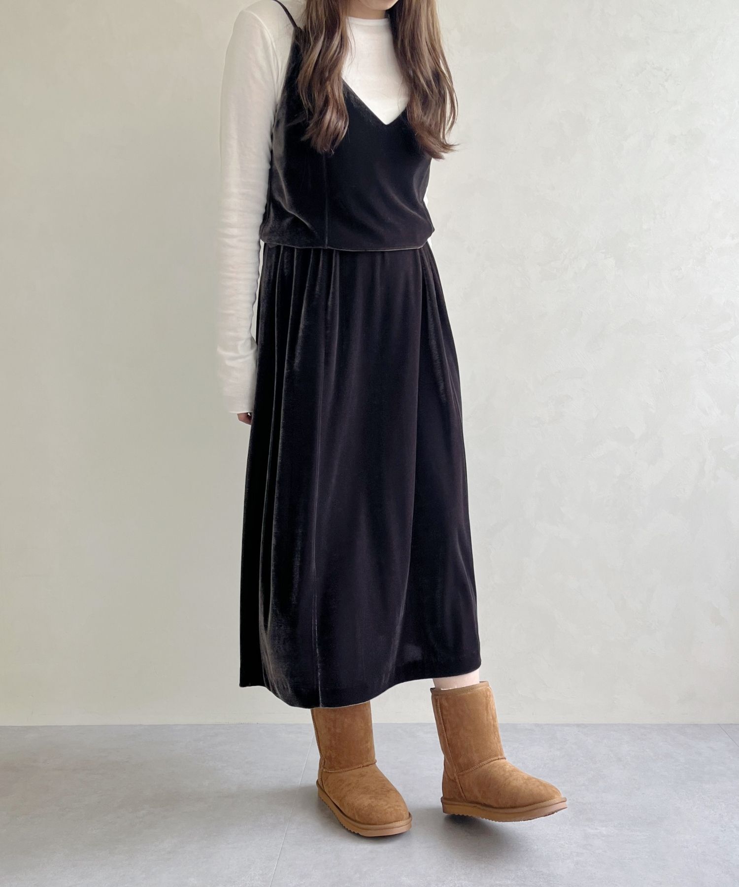 ORiental TRaffic「【累計2万足突破】  ミドル ムートン ブーツ /25401 折り返しても使える！ 防寒」|ショートブーツ|