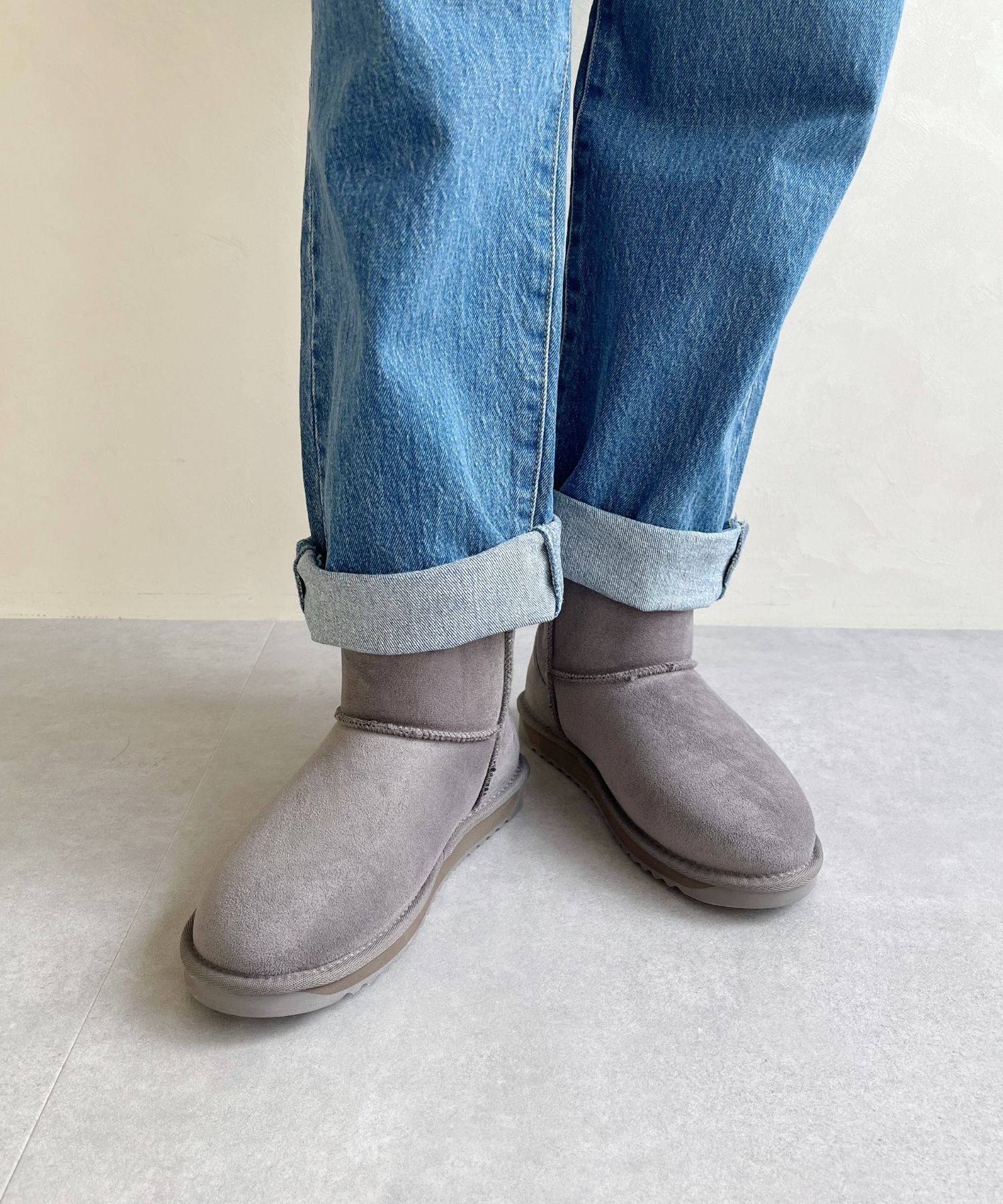 ORiental TRaffic「【累計2万足突破】  ミドル ムートン ブーツ /25401 折り返しても使える！ 防寒」|ショートブーツ|