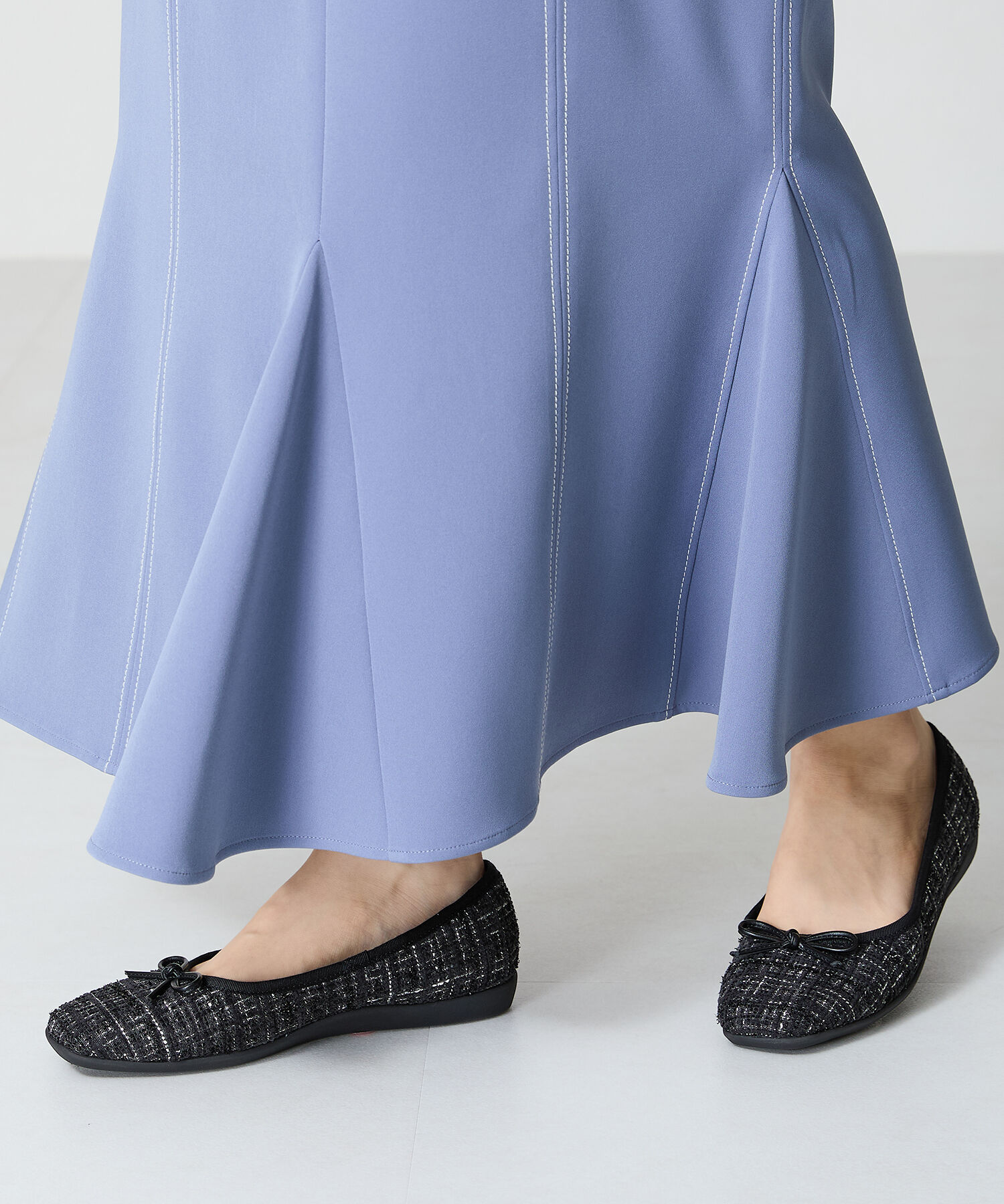 ORiental TRaffic「【WEB限定】 スクエアトゥ バレエシューズ /R-4009 フラット 軽い  厚手クッション」|パンプス|