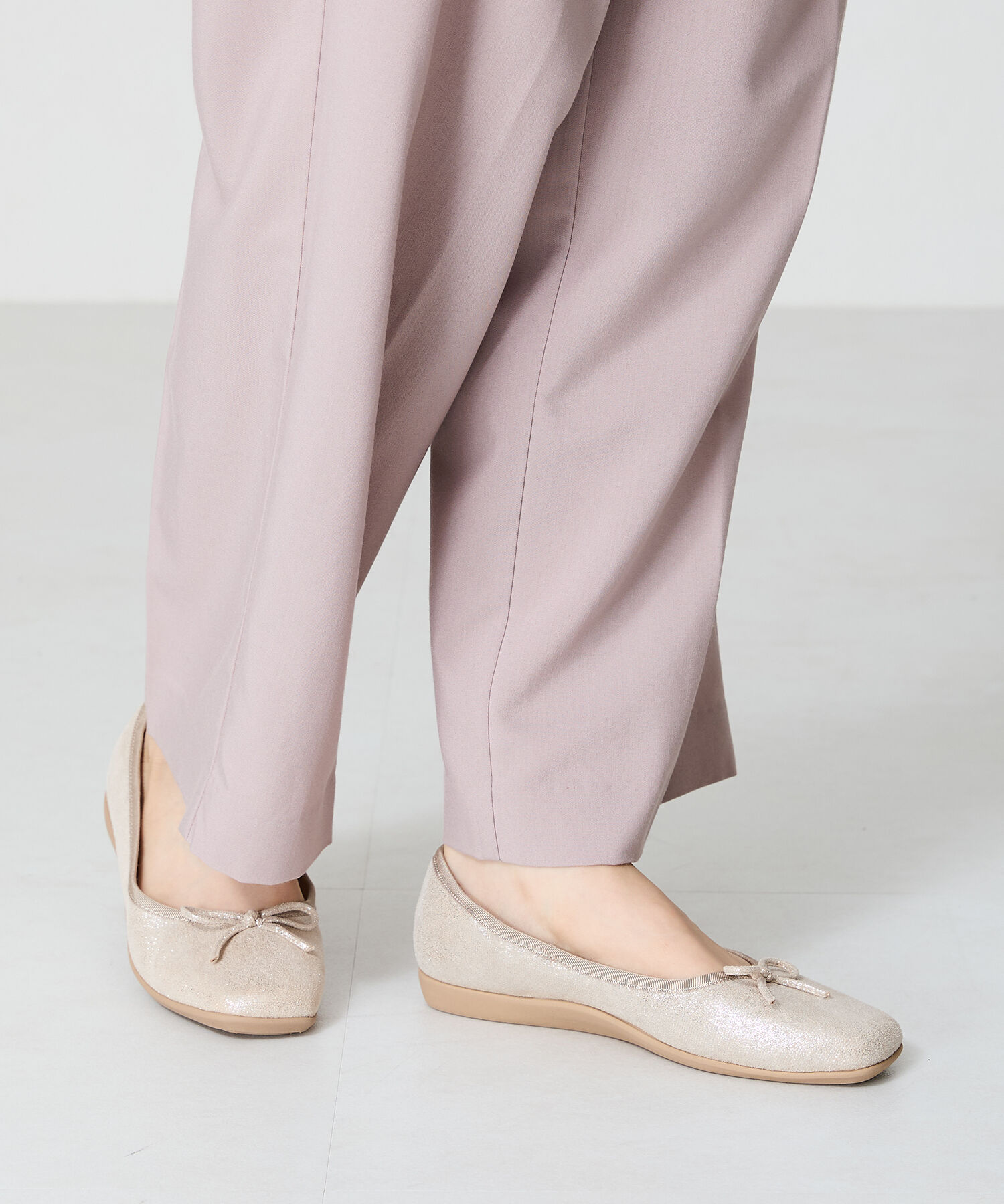 ORiental TRaffic「【WEB限定】 スクエアトゥ バレエシューズ /R-4009 フラット 軽い  厚手クッション」|パンプス|