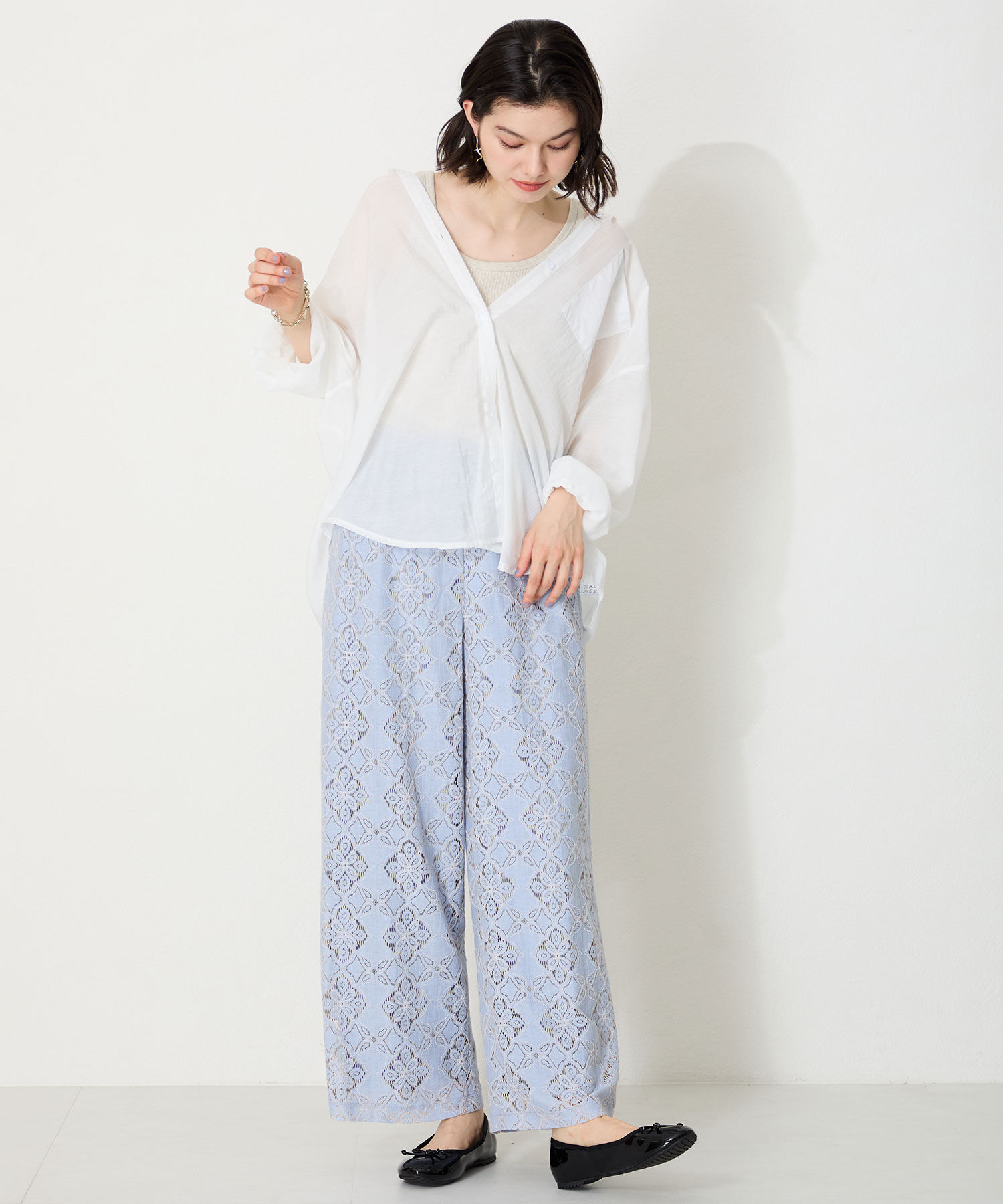 ORiental TRaffic「【防水】バレエ レインパンプス /R-1025 晴雨兼用 バレエシューズ フラット クッション」|パンプス|