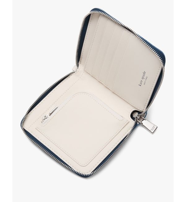 kate spade new york「ラベル カラーブロック デニム スモール コンパクト ウェブド リスレット」|財布|