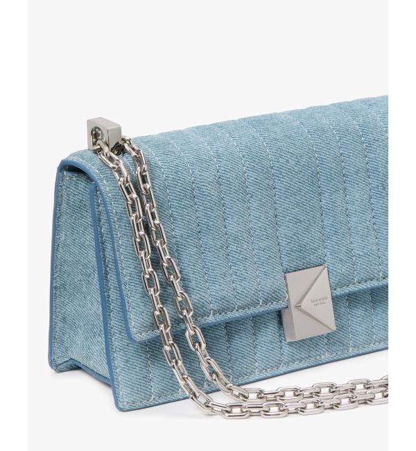 kate spade new york「デコ キルテッド デニム スエード ミニ フラップ チェーン クロスボディ」|ショルダー・メッセンジャー|