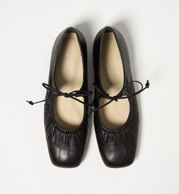 ODETTE E ODILE「ギャザートップバレエフラット10&uarr;」|バレエシューズ|BLACK