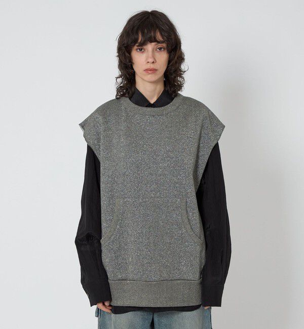 ASTRAET「＜ASTRAET＞ラメ ウラケ ノースリーブスウェット UNISEX」|スウェット・ジャージ|