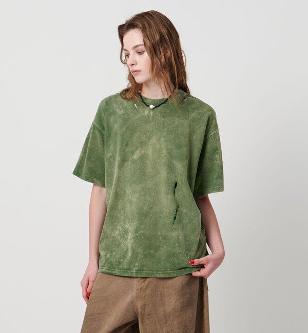 ASTRAET「＜ASTRAET＞コットン アシッド/ダメージ クルーネックTシャツ」|Tシャツ・カットソー|OLIVE