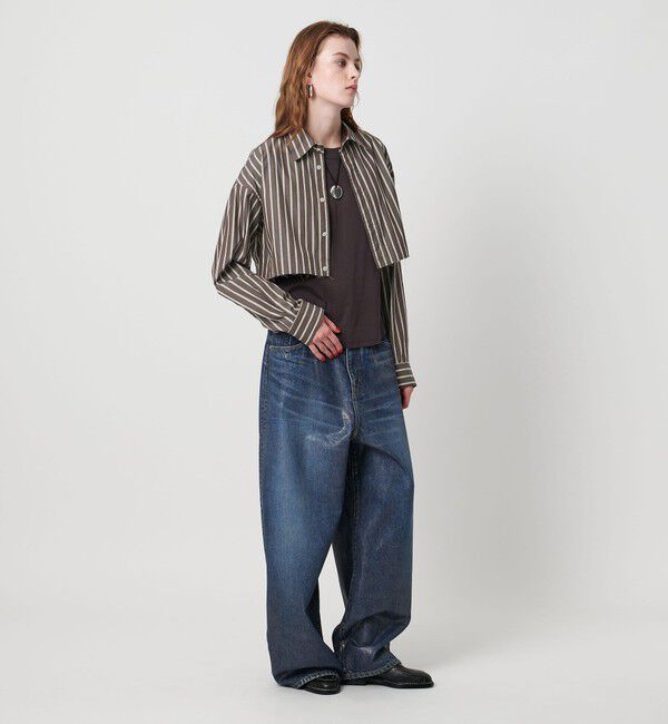 ASTRAET「＜ASTRAET＞ストライプ クロップド レギュラーカラーシャツ」|シャツ・ブラウス|