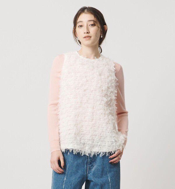 UNITED ARROWS「チュール ノースリーブ ブラウス」|シャツ・ブラウス|OFF WHITE