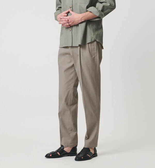 UNITED ARROWS「ツイル カルゼ ２プリーツ キャロット パンツ」|チノ|MD.GRAY