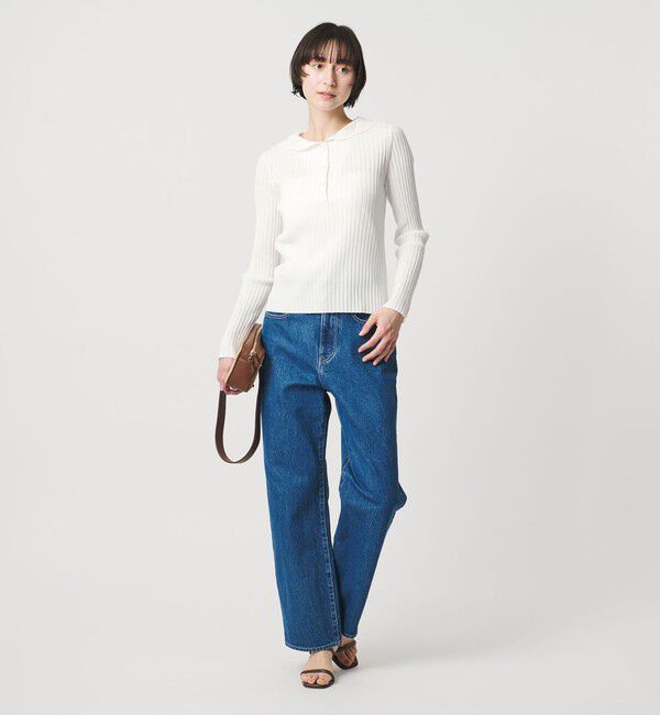 UNITED ARROWS「セーラー エンブロイダリー リブニット ‐ウォッシャブル‐」|ニット・セーター|