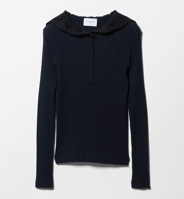 UNITED ARROWS「セーラー エンブロイダリー リブニット ‐ウォッシャブル‐」|ニット・セーター|