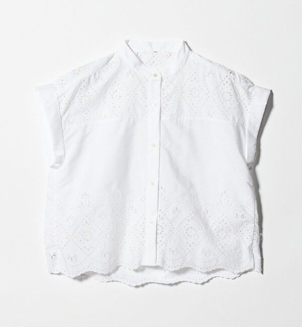 UNITED ARROWS「＜TICCA＞レース フレンチスリーブ シャツ」|シャツ・ブラウス|WHITE