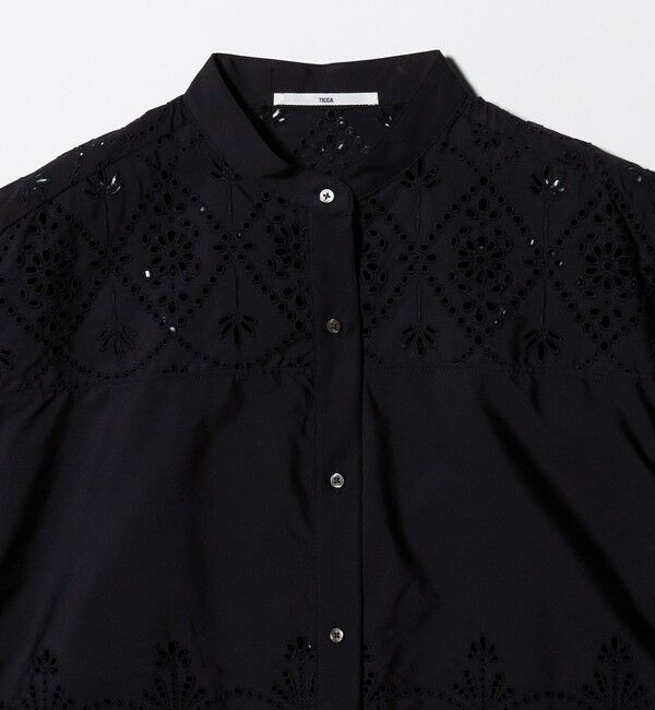 UNITED ARROWS「＜TICCA＞レース フレンチスリーブ シャツ」|シャツ・ブラウス|