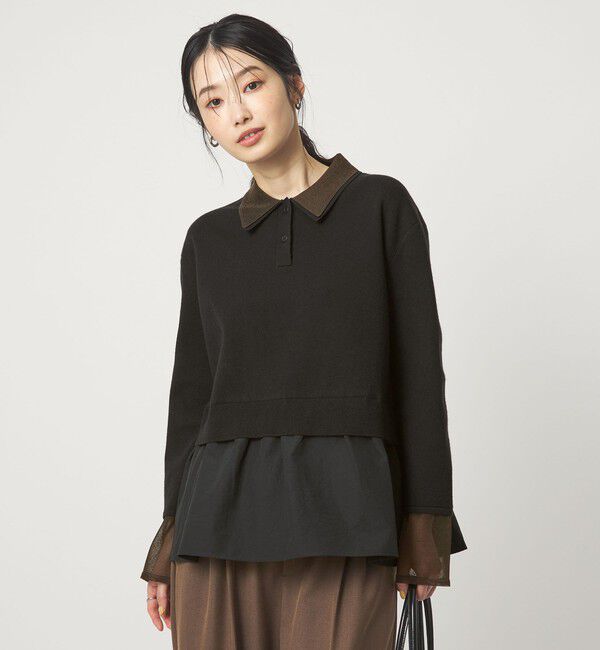 UNITED ARROWS green label relaxing「ポロニット ドッキング プルオーバー」|ニット・セーター|