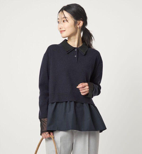 UNITED ARROWS green label relaxing「ポロニット ドッキング プルオーバー」|ニット・セーター|