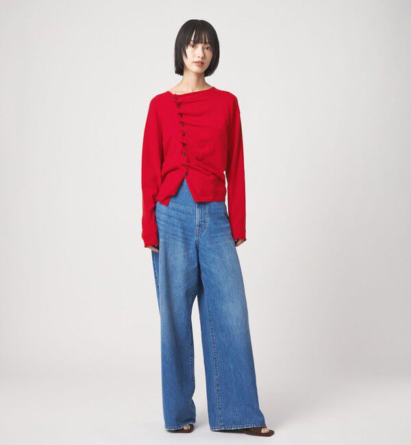 EMMEL REFINES「＜EMMEL REFINES＞EM アシメタック ボタン カーディガン」|カーディガン|