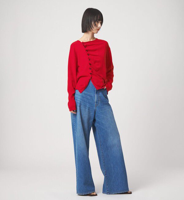 EMMEL REFINES「＜EMMEL REFINES＞EM アシメタック ボタン カーディガン」|カーディガン|