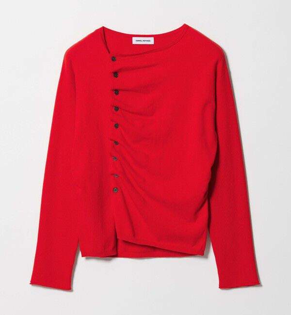 EMMEL REFINES「＜EMMEL REFINES＞EM アシメタック ボタン カーディガン」|カーディガン|