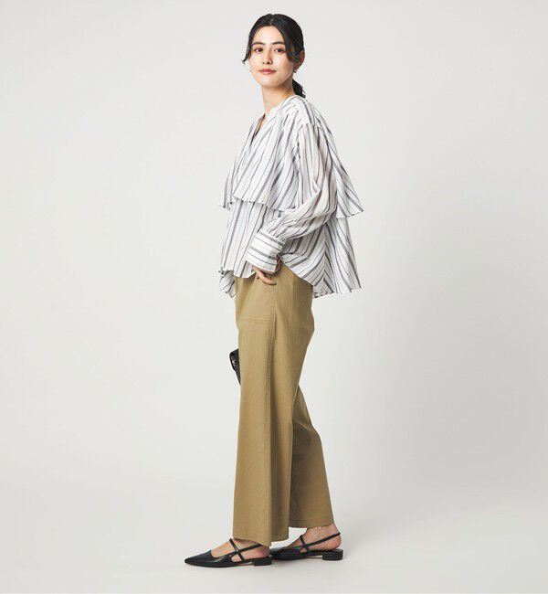 UNITED ARROWS green label relaxing「［size SHORTあり］ボイル レイヤー ギャザー ブラウス」|シャツ・ブラウス|