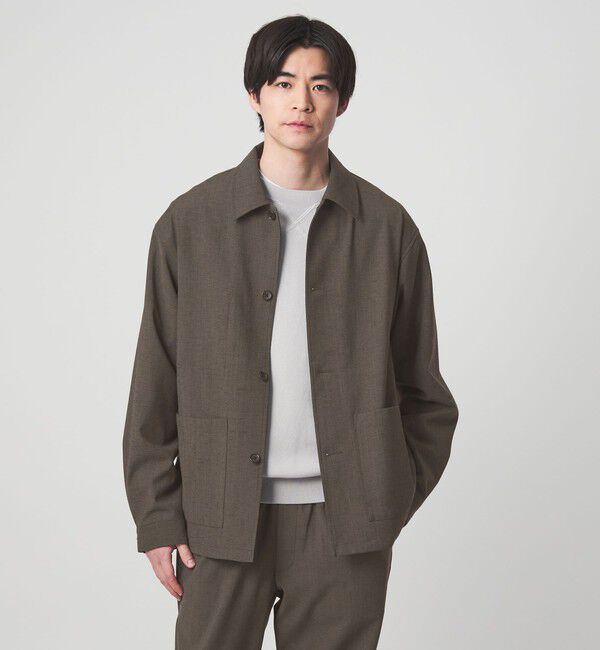 UNITED ARROWS green label relaxing「テック カルゼ カバーオール ジャケット -ストレッチ-」|ブルゾン・スタジャン|DK.GRAY