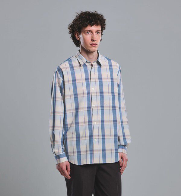 UNITED ARROWS green label relaxing「ウォッシャブル トロ パターン ジャストルーズ シャツ -ストレッチ-」|シャツ・ブラウス|BEIGE