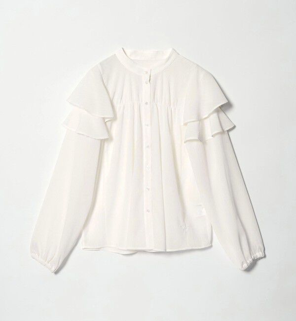 EMMEL REFINES「 ＜EMMEL REFINES＞EM ヨウリュウフリル スタンドカラー ブラウス」|シャツ・ブラウス|OFF WHITE