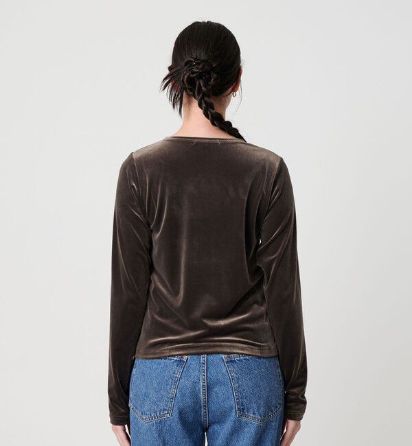 BEAUTY&YOUTH UNITED ARROWS「ポリエステルブレンド ベロアロングスリーブ Tシャツ」|Tシャツ・カットソー|
