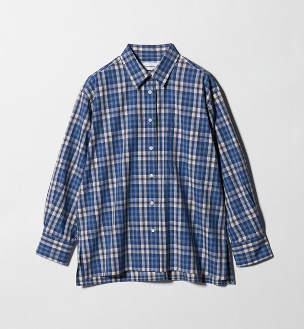 BEAUTY&YOUTH UNITED ARROWS「コットン チェック オーバーサイズ シャツ」|シャツ・ブラウス|NAVY