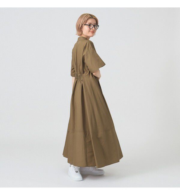 Ray BEAMS 「タック ウエスト シャツ ワンピース」|ワンピース|