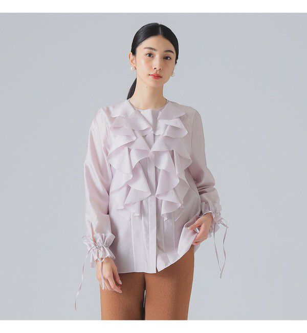 Demi-Luxe BEAMS 「フリル オーガンジー ブラウス」|シャツ・ブラウス|