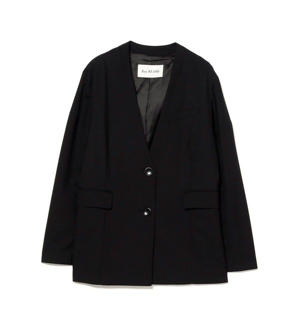 Ray BEAMS 「ノーカラー ビッグ ジャケット」|ノーカラージャケット|