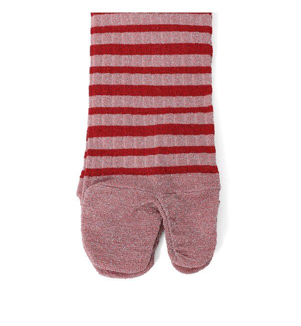 BEAMSBOY「maturely / ラメ ボーダー タビ ソックス」|ソックス|