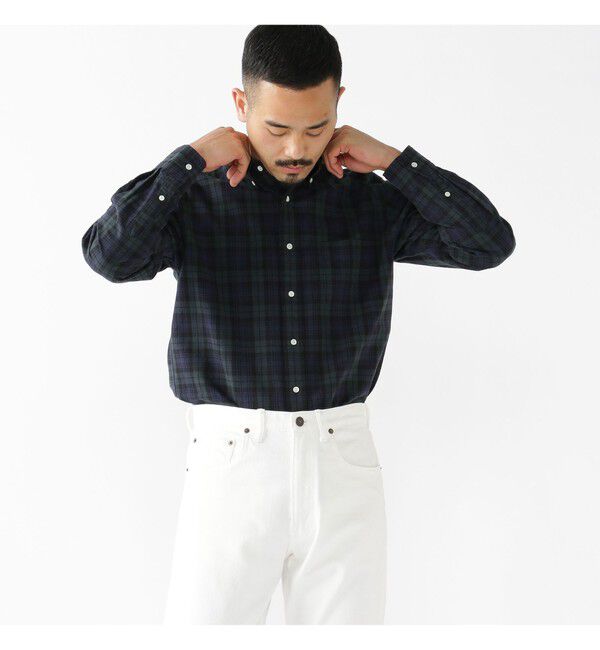 BEAMS PLUS「BEAMS PLUS / インディゴチェック ボタンダウンシャツ」|シャツ・ブラウス|