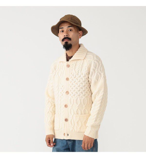 BEAMS PLUS「BEAMS PLUS / Cardigan Alan Patchwork」|カーディガン|
