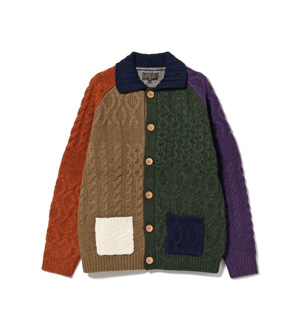 BEAMS PLUS「BEAMS PLUS / Cardigan Alan Patchwork」|カーディガン|