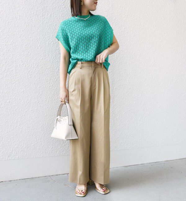 SHIPS for women「《一部追加予約》【WEB限定】〈手洗い可能〉アイレット クルーネック プルオーバー」|Tシャツ・カットソー|