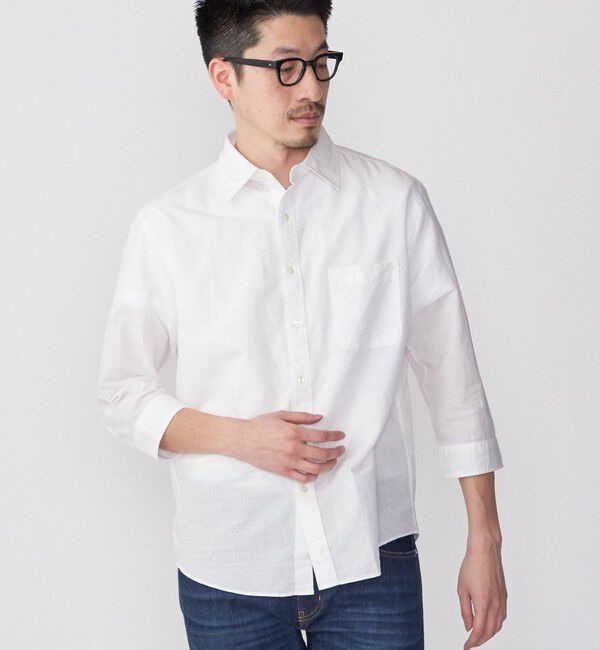 SHIPS「SHIPS: Herdmans コットン/リネン 7スリーブ シャツ」|シャツ・ブラウス|