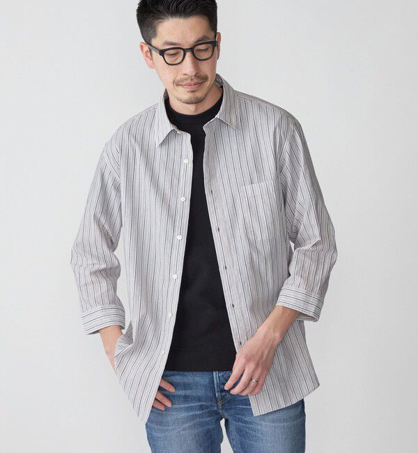 SHIPS「SHIPS: Herdmans コットン/リネン 7スリーブ シャツ」|シャツ・ブラウス|