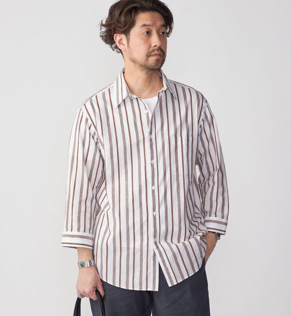 SHIPS「SHIPS: Herdmans コットン/リネン 7スリーブ シャツ」|シャツ・ブラウス|