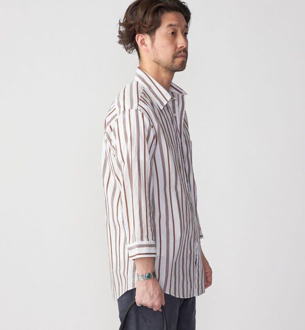 SHIPS「SHIPS: Herdmans コットン/リネン 7スリーブ シャツ」|シャツ・ブラウス|